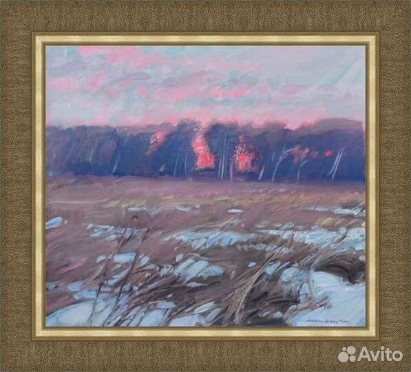 Картина маслом лесной пейзаж