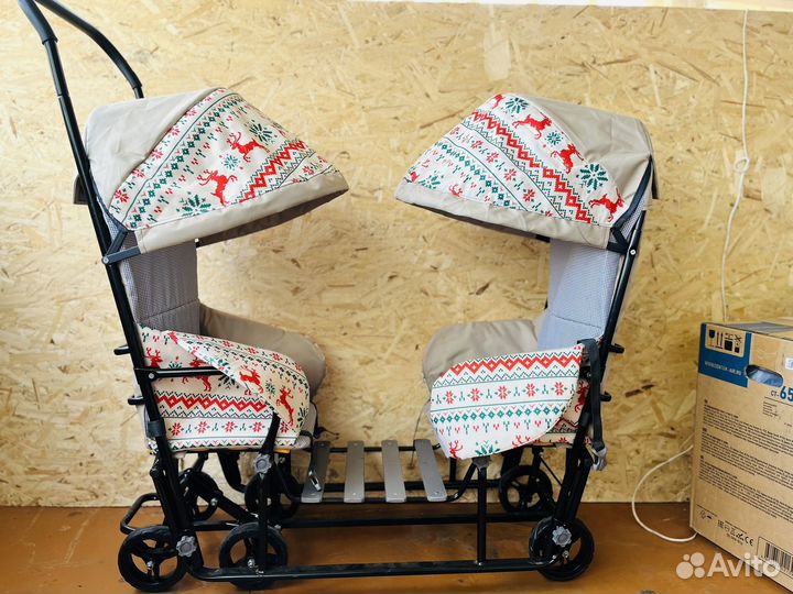 Детские санки коляска для двойни