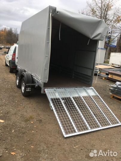 Прицеп с трапом и евро тентом мзса 817731.012