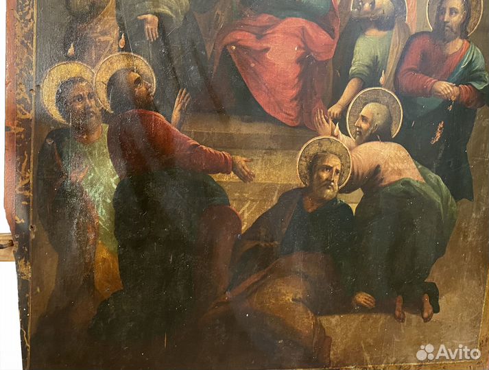 Храмовая икона Сошествие святого духа 18 век