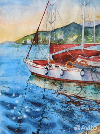 Пейзаж с яхтой