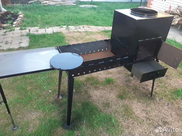 Мангал с печью под казан