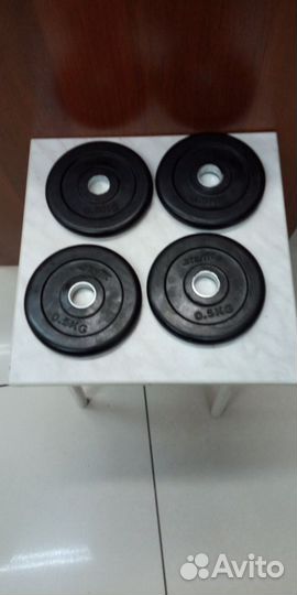 Диск по 0.5 кг блин 26 мм для штанги гантелей