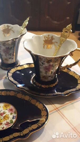 Чашка с блюдцем синий кобальт набор 2 шт