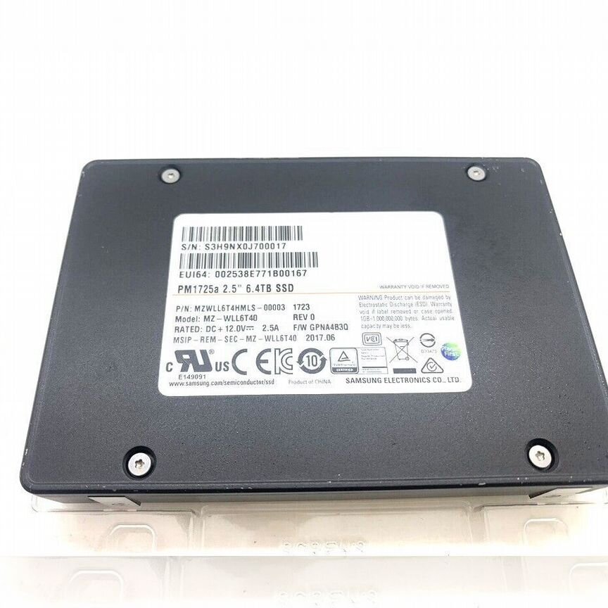 [MZILT6T4HALA-00007] Ssd Samsung Pm1725a 6.4tb Mzilt6t4hala-00007