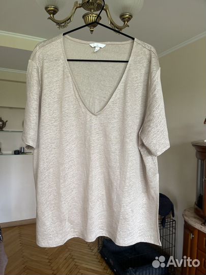 Женская туника блузка футболка 50-52 лен HM