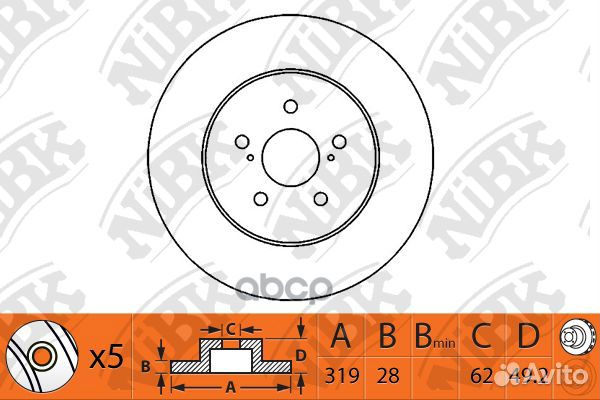 Диск тормозной lexus RX300/RX350/RX400 03 пере