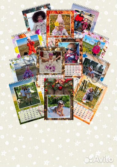 Новогодний Перекидной календарь на пружине