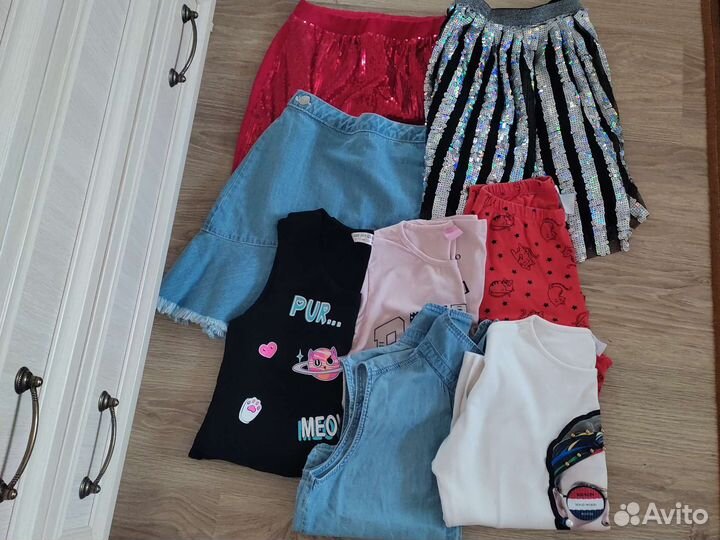 Пакетом одежда на девочку 146-152