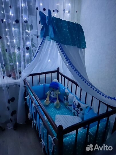 Балдахин и бортики в детскую кроватку