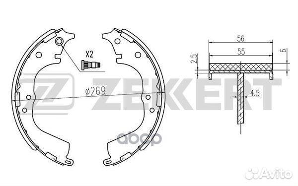 Колодки торм. бараб. задн. Toyota Hiace (H100 H