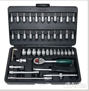 Набор головок торцевых и насадок 46 предметов