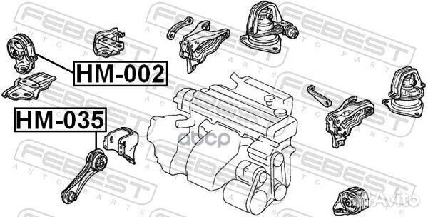 Опора кпп HM002 Febest