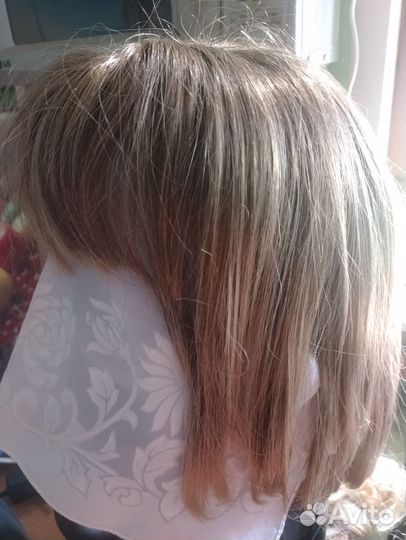 Парик женский длинное карэ с челкой цвет русый