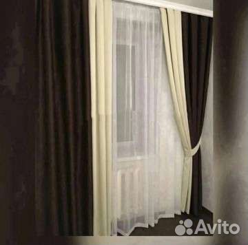 Комплект штор с тюлью разных размеров