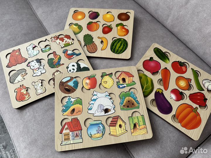 Развивающая доска деревянные пазлы