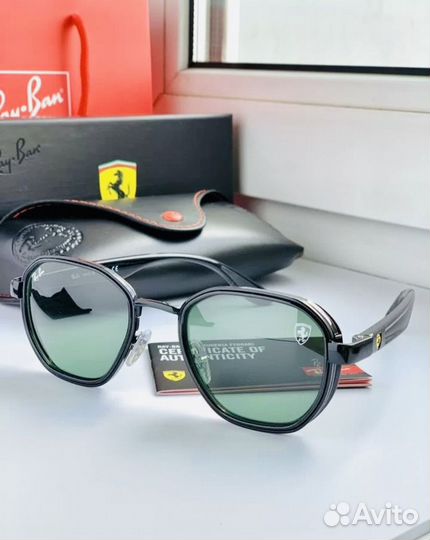 Очки ray ban ferrari зеленые