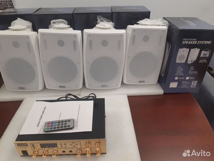 Комплект звука для кафе, баров, салонов 80Вт фонов