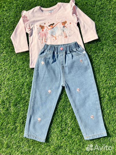 Джинсы и лонг на девочку