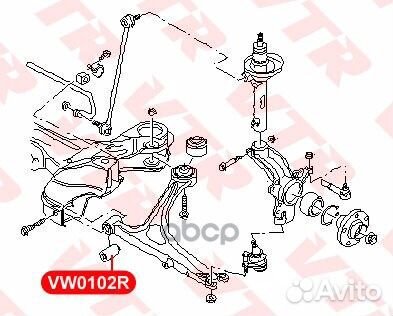 Полиуретановый сайлентблок нижнего рычага перед