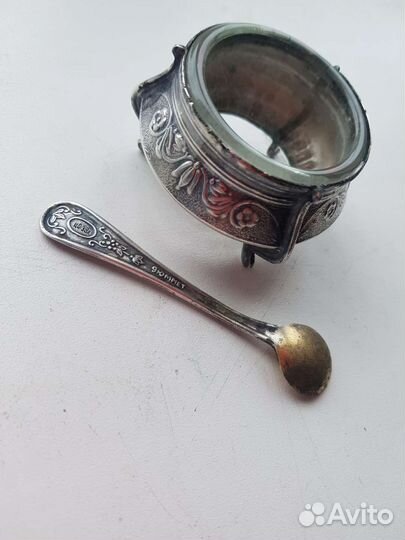 Винтаж.ссср.Солонка с ложкой