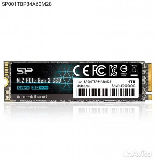 Диск SSD silicon power P34A60 M.2 2280 1TB PCIe NV