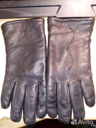 Перчатки женские, размер 6.5, цвет черный