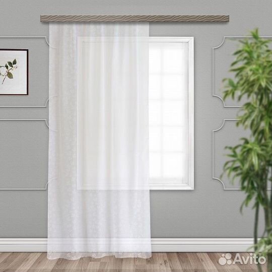 Тюль вуаль с тиснением бабочки 500х260 см, белый