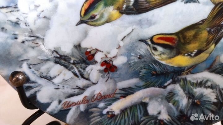 Тарелка Корольки Птицы Зимой Урсула Бэнд