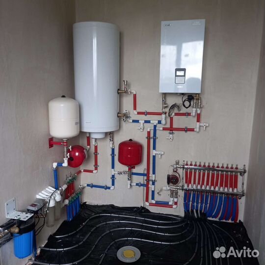 Отопление в частном доме, теплый пол, проф монтаж