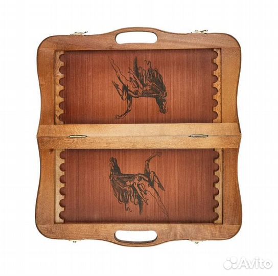 Нарды кожаные 60x60см дипломат (с ручкой)