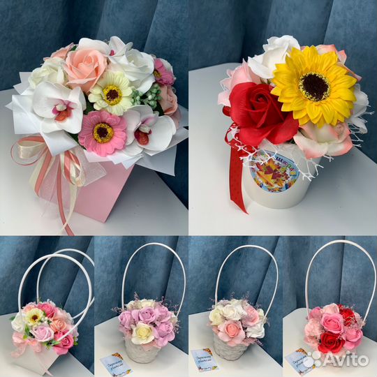 Букеты из мыльных цветов на 1 сентября