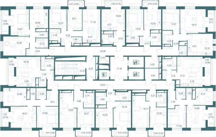 3-к. квартира, 64,1 м², 23/24 эт.