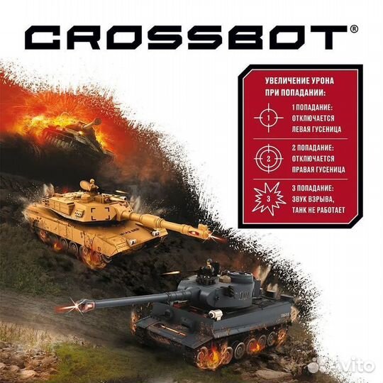 Танк на радиоуправлении Crossbot King Tiger масшта