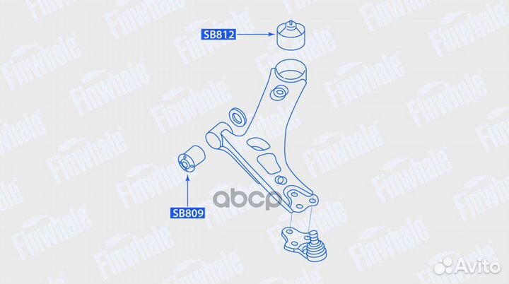 Сайлентблок рычага передней подвески, задний SB812