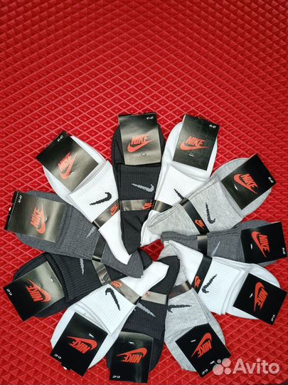Носки Nike средние белые,серые,черные