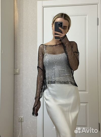 Топ сетка zara, рубашка лен mango