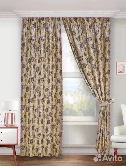 Шторы с люрексом, готовые размеры в ассортименте