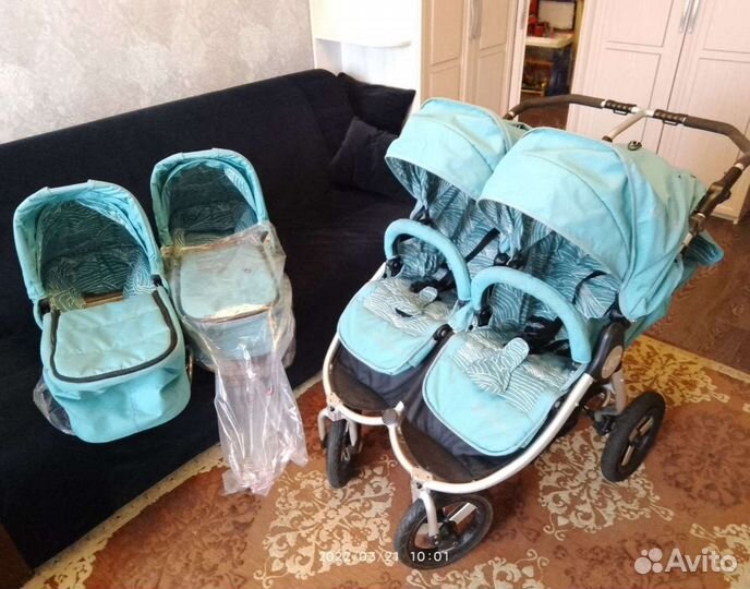 Коляска для двойни bumbleride 2 в 1