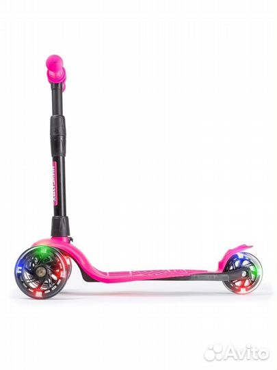 Самокат детский baby (светящиеся колеса) розовый