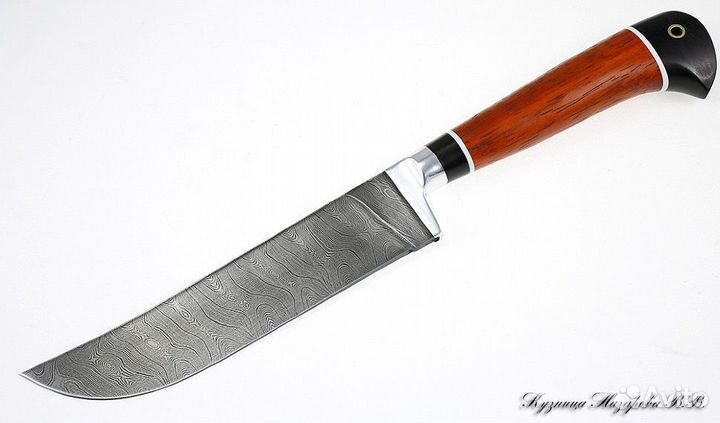 Нож Узбекский дамаск черный граб падук