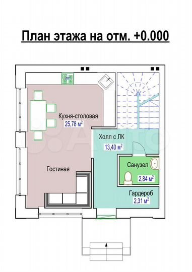 Дом 110 м² на участке 3 сот.