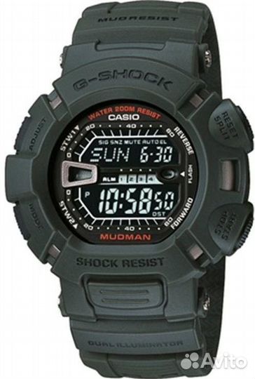 Зеленый ремешок для часов Casio G-Shock G-9000-3V