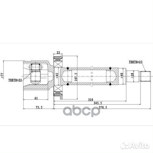 Шрус внутренний Ford Focus Ii CB4 (08-11), - R