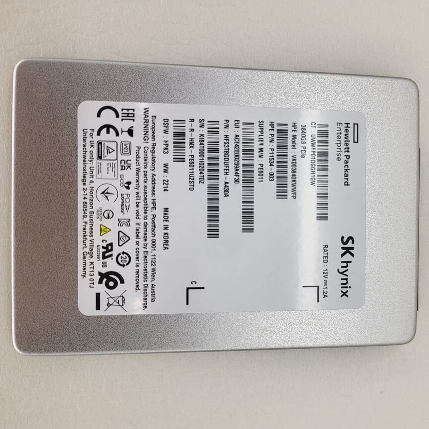 [5052584] Ssd Hp Sk Hynix Vk003840kwwfp 3.84tb 5052584