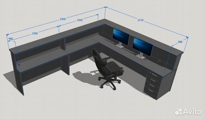 Столы для компьютерного клуба и другая мебель на з