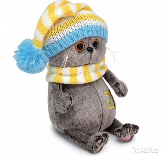 Игрушка мягкая Басик Baby в вязаном колпаке