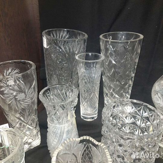 Антикварные хрустальные вазы