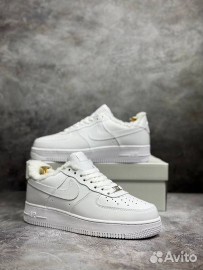 Зимние Nike AF1: Белый Комфорт мужские