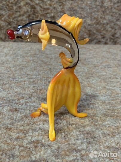 Статуэтка Рыбка Стекло Винтаж СССР